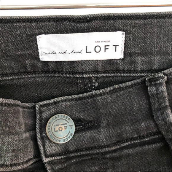 LOFT modern high waist skinny ankle jeans black - Picture 3 of 7
